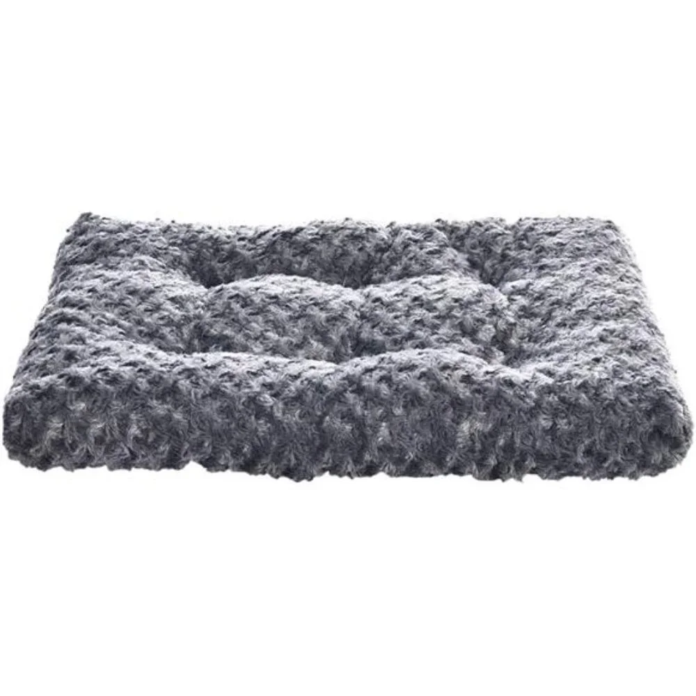 Plush Pet Bed and Dog Crate Pad, X-Small, 23 x 18 x 2.5 Inches, Gray